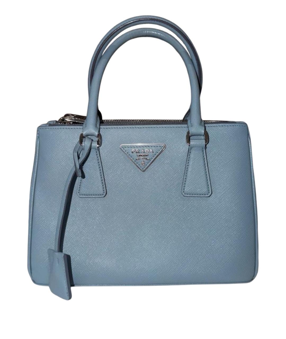 PRADA Голубая кожаная сумка тоут, фото 1