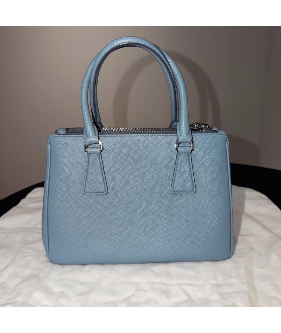 PRADA Голубая кожаная сумка тоут, фото 3