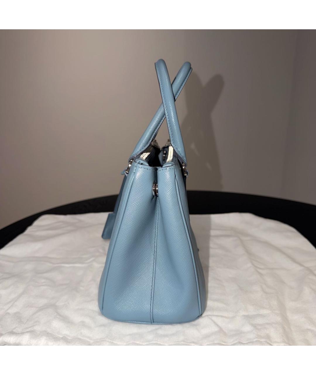 PRADA Голубая кожаная сумка тоут, фото 2