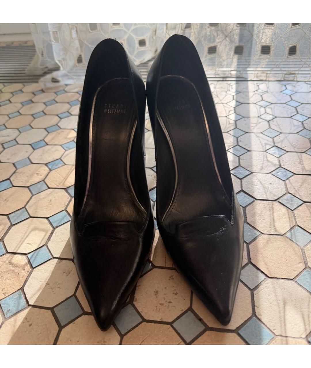 STUART WEITZMAN Черные кожаные туфли, фото 2