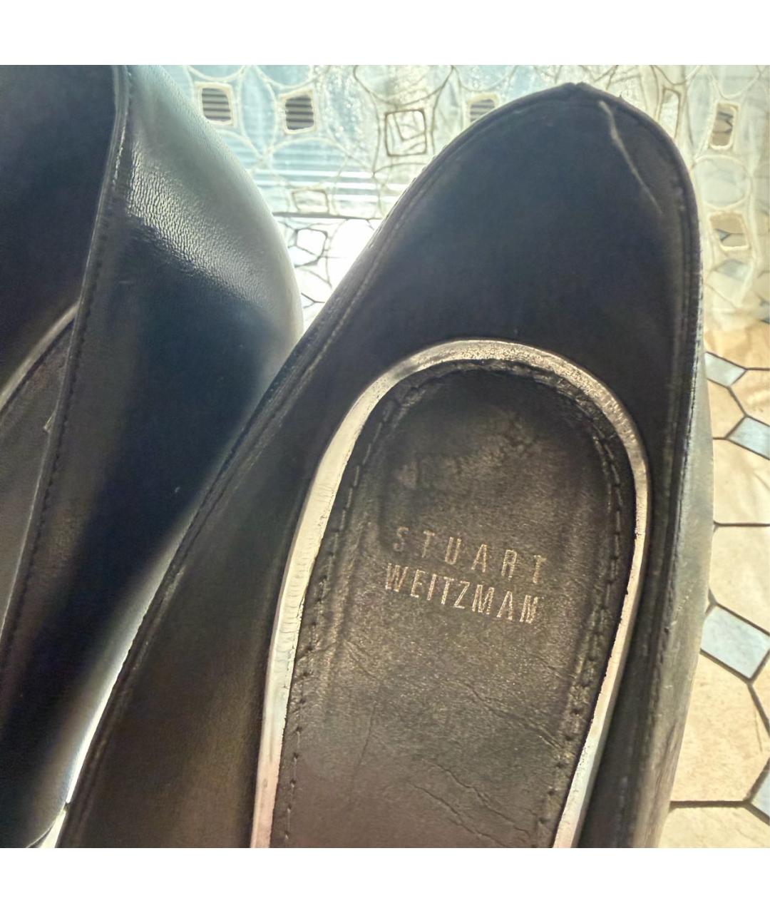 STUART WEITZMAN Черные кожаные туфли, фото 5