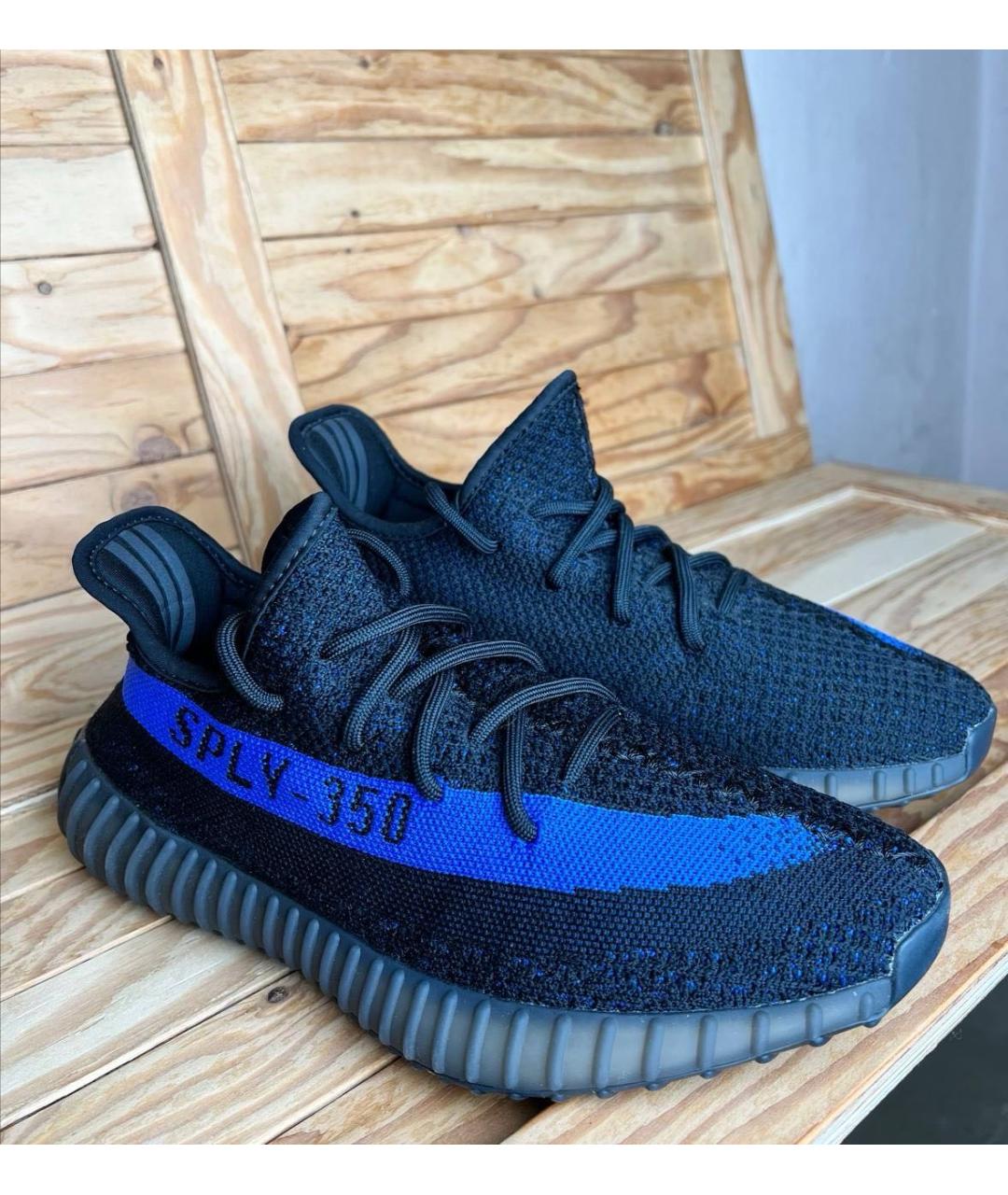 ADIDAS YEEZY Темно-синие низкие кроссовки / кеды, фото 2