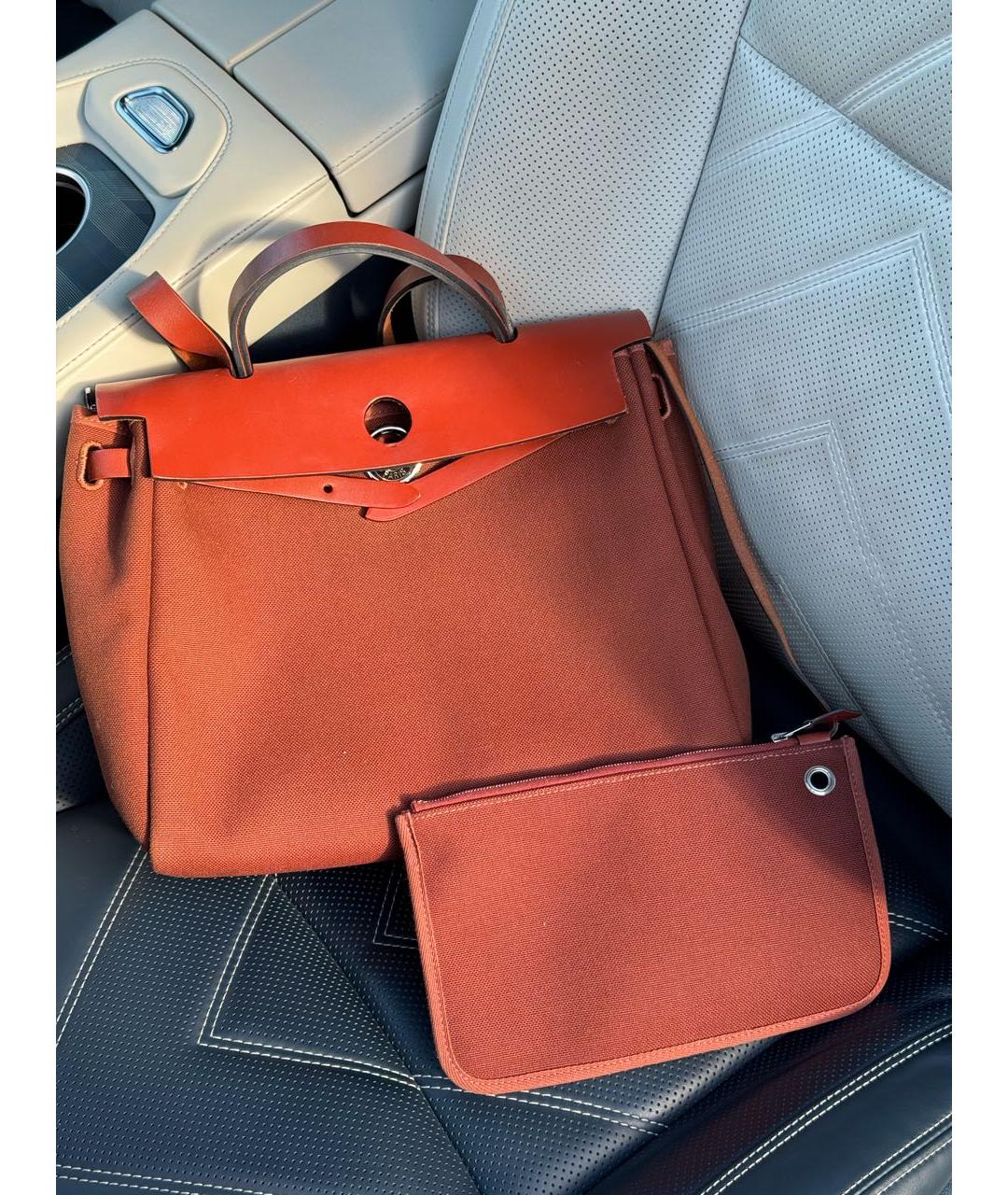 HERMES Коричневая хлопковая сумка через плечо, фото 2