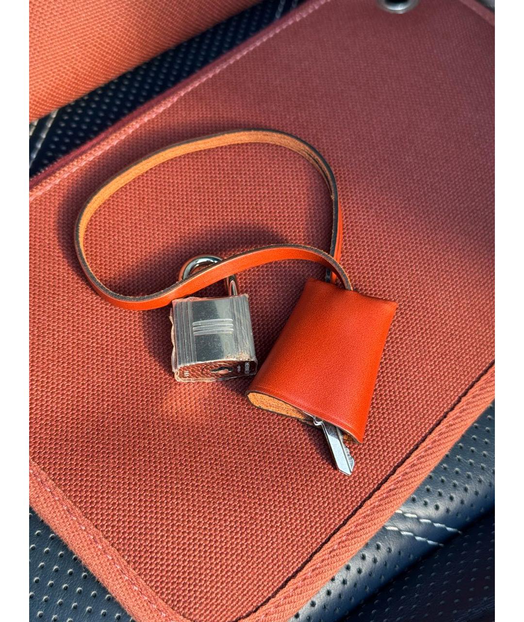 HERMES Коричневая хлопковая сумка через плечо, фото 7