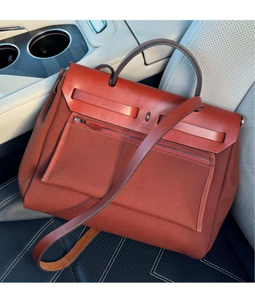 HERMES Коричневая хлопковая сумка через плечо, фото 3