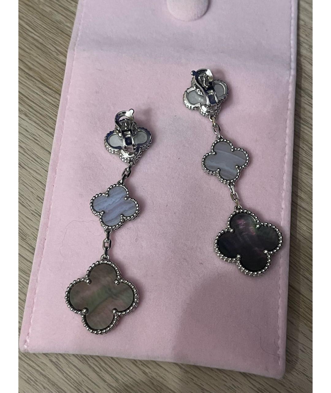VAN CLEEF & ARPELS Голубые серьги из белого золота, фото 2