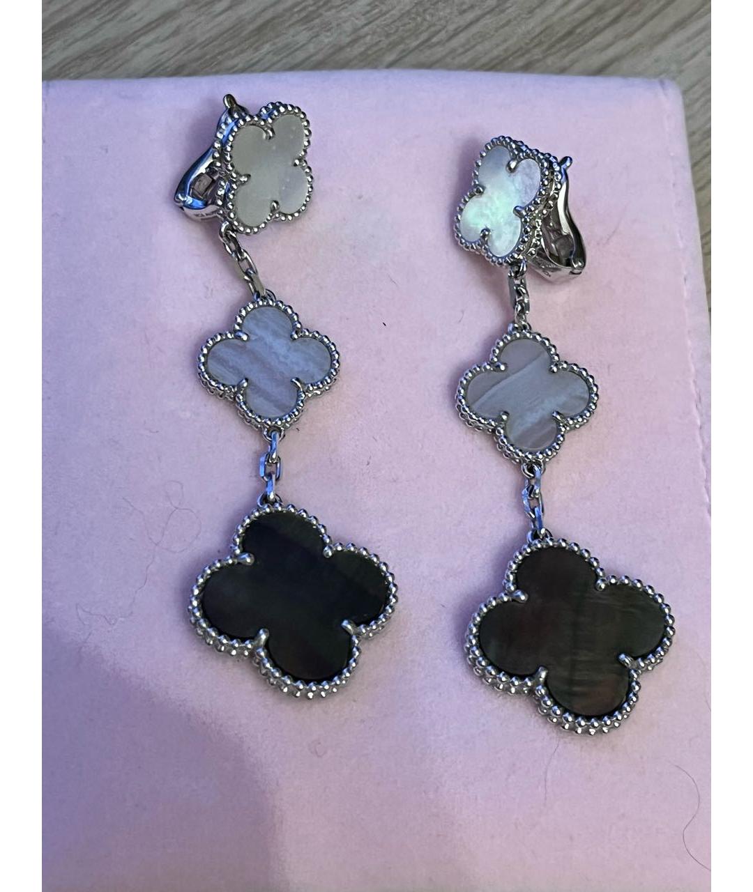 VAN CLEEF & ARPELS Голубые серьги из белого золота, фото 5