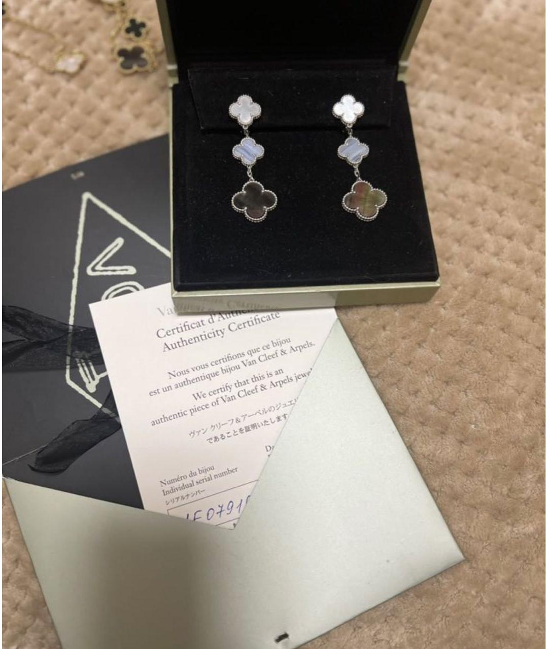 VAN CLEEF & ARPELS Голубые серьги из белого золота, фото 6