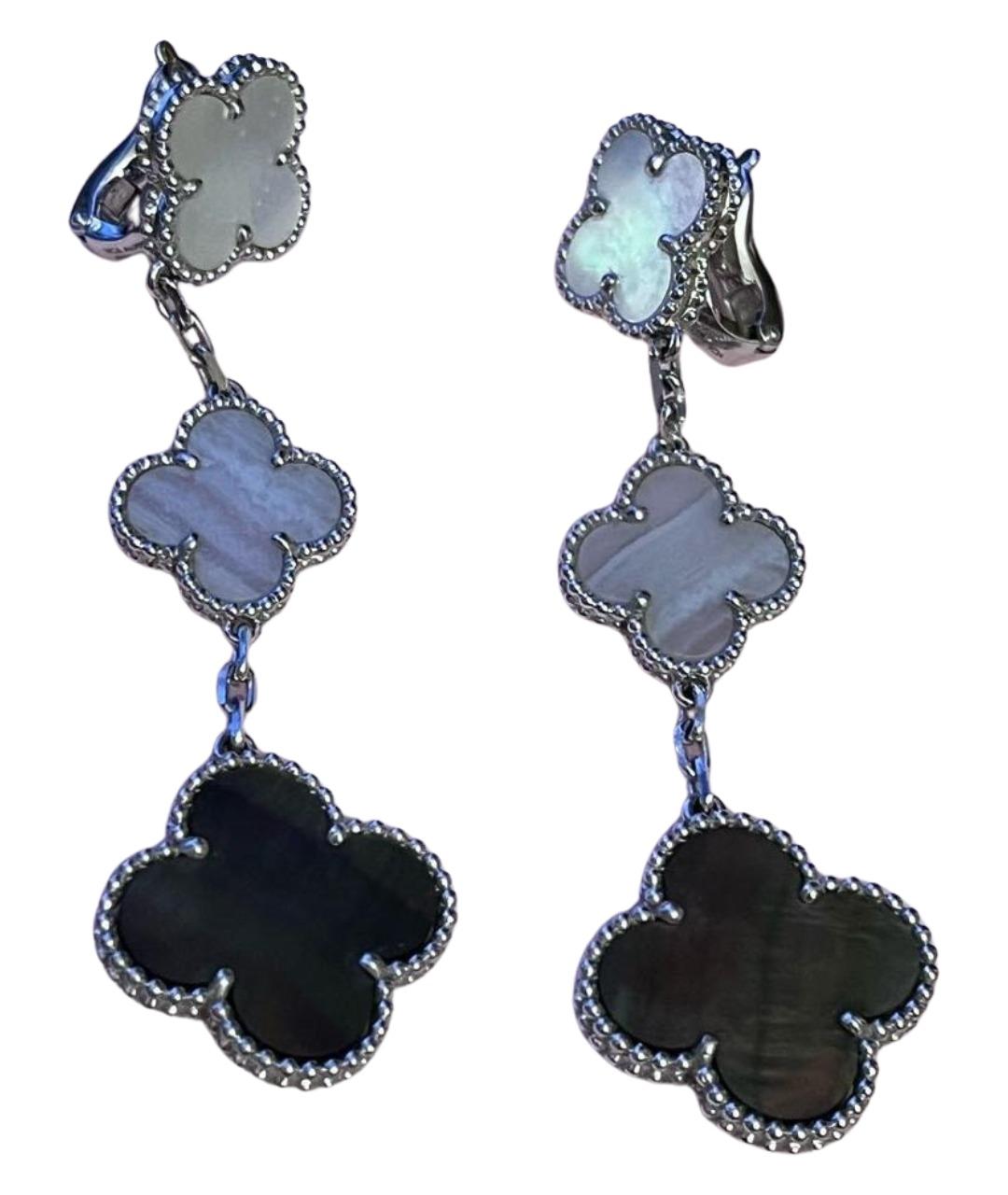 VAN CLEEF & ARPELS Голубые серьги из белого золота, фото 1