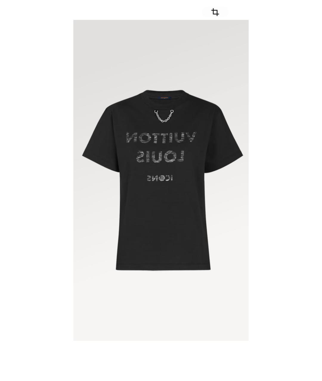 LOUIS VUITTON Черная хлопковая футболка, фото 3