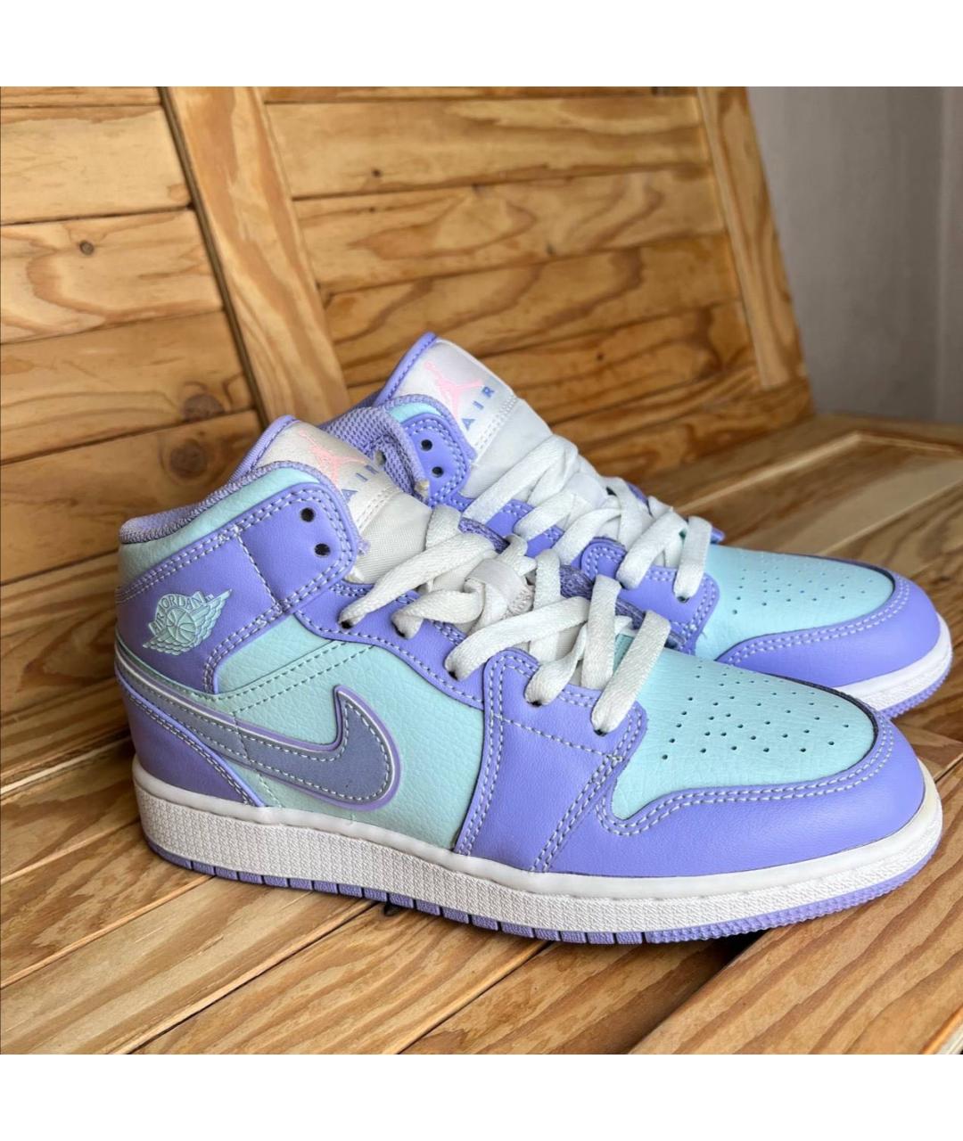 NIKE Фиолетовые кожаные кроссовки, фото 2