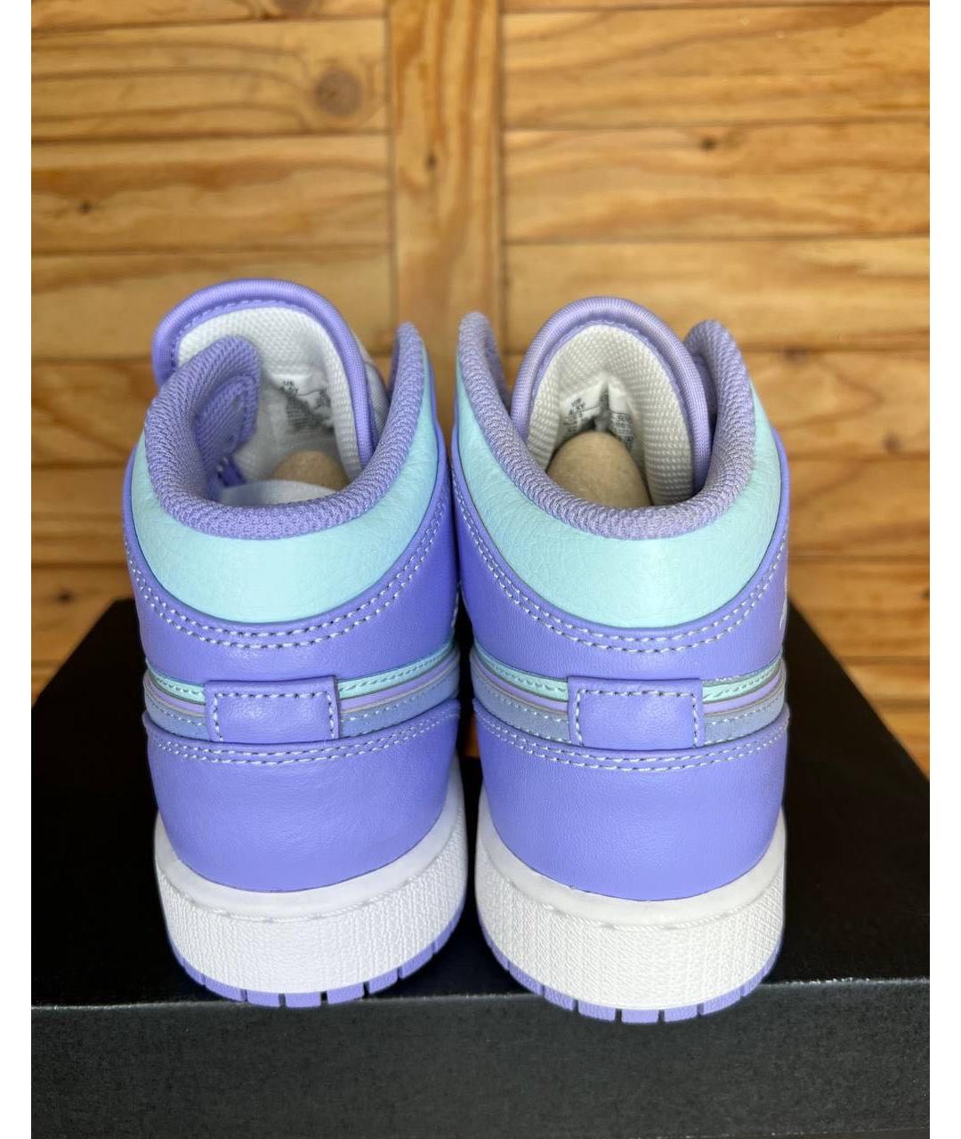 NIKE Фиолетовые кожаные кроссовки, фото 4