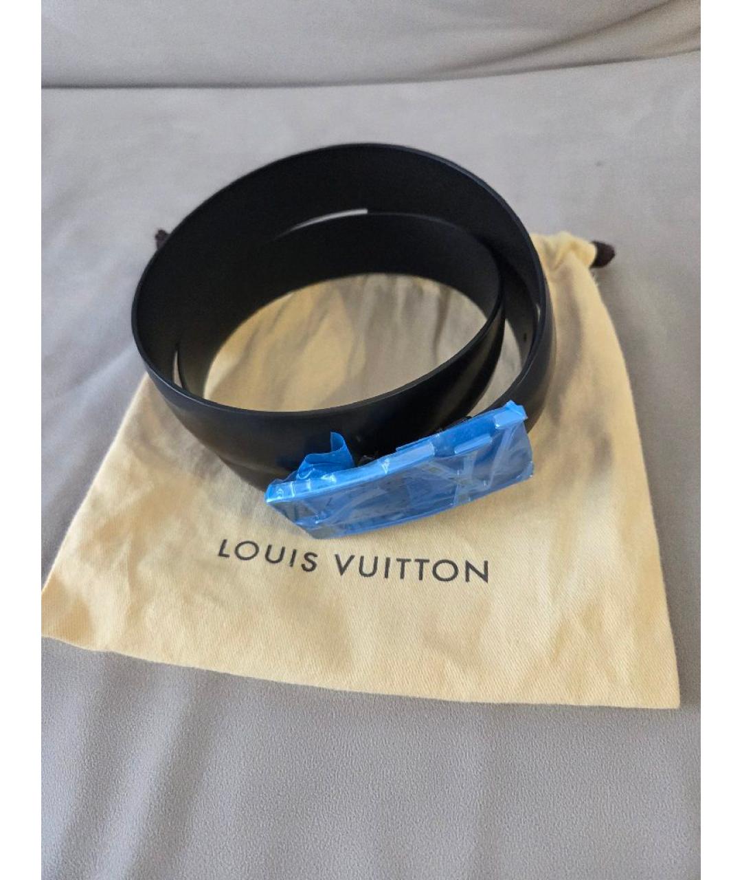 LOUIS VUITTON Черный кожаный ремень, фото 3