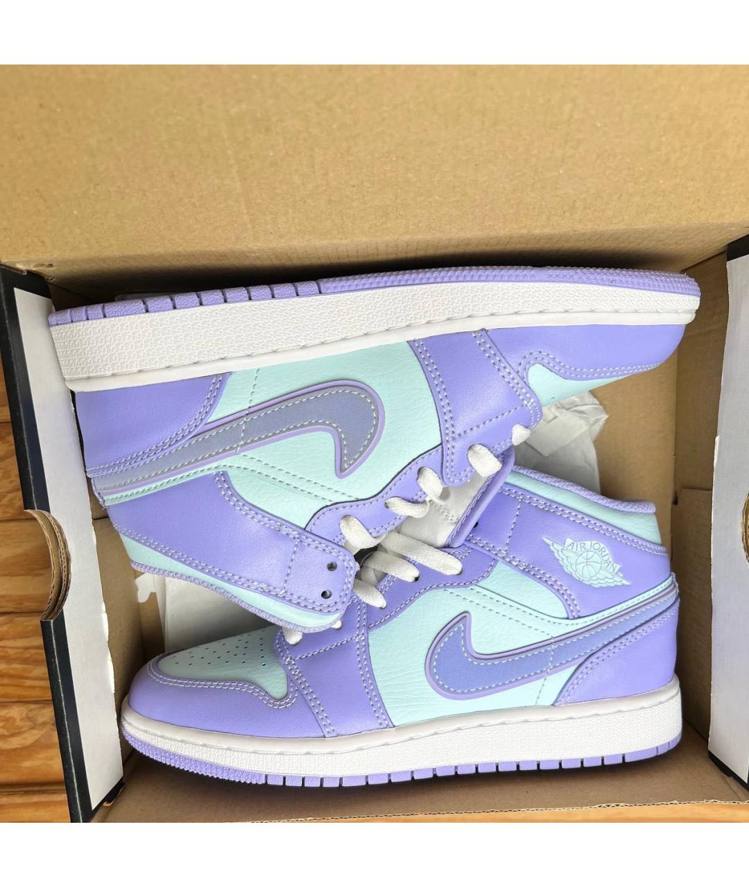 NIKE Фиолетовые кожаные кеды, фото 6