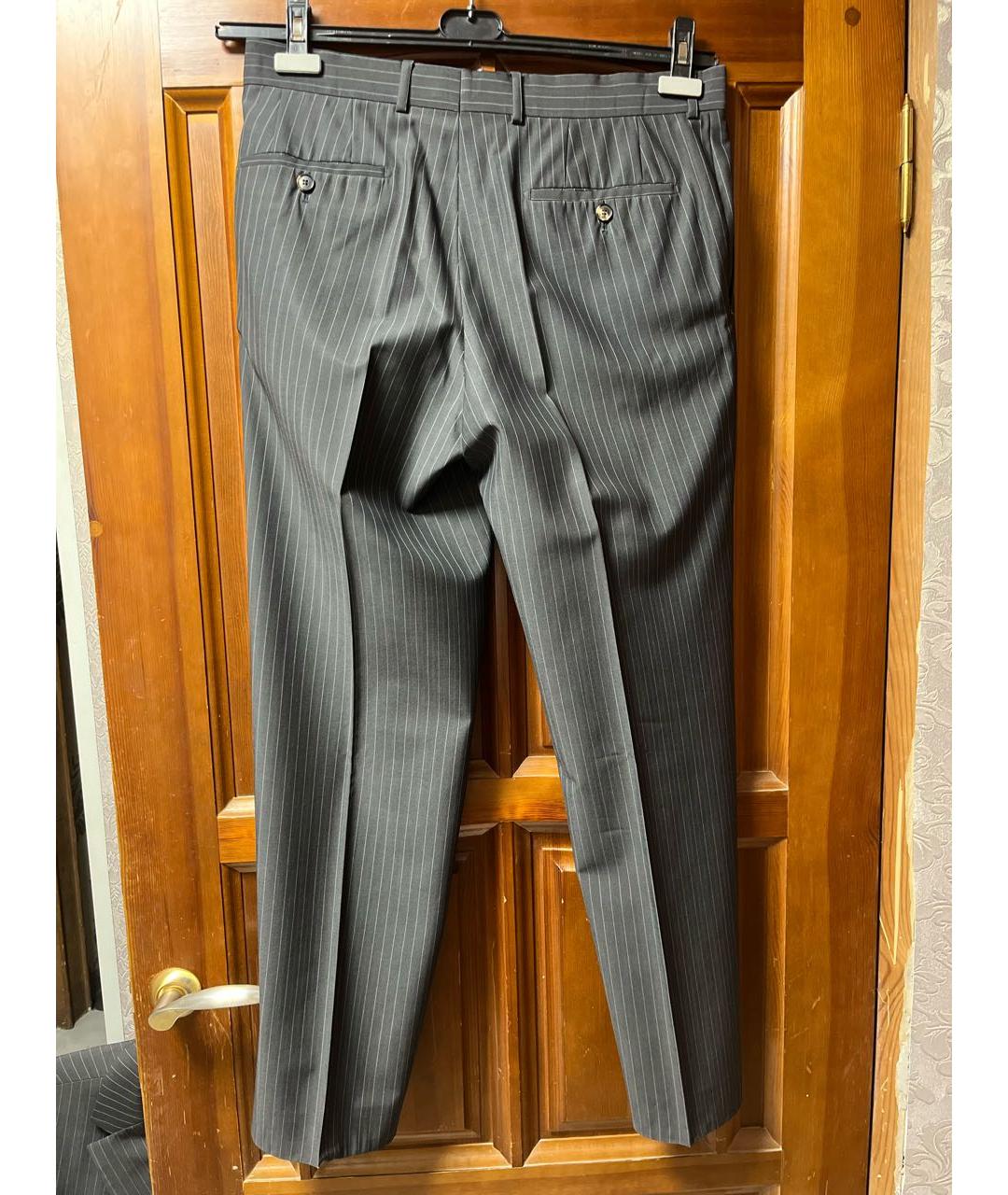 HUGO BOSS Антрацитовые шерстяные классические брюки, фото 2