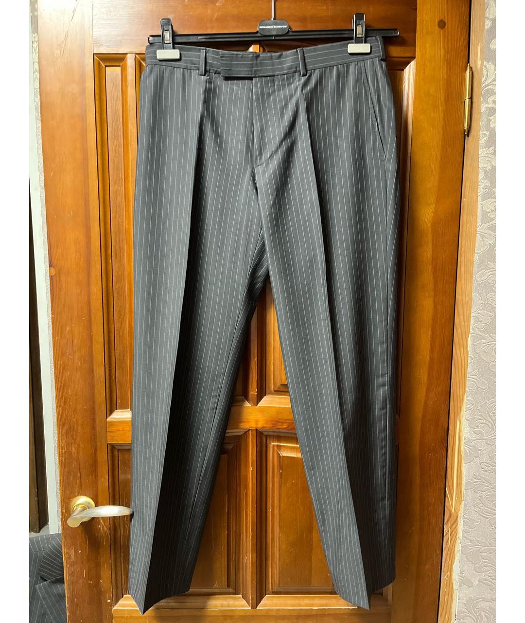 HUGO BOSS Антрацитовые шерстяные классические брюки, фото 5