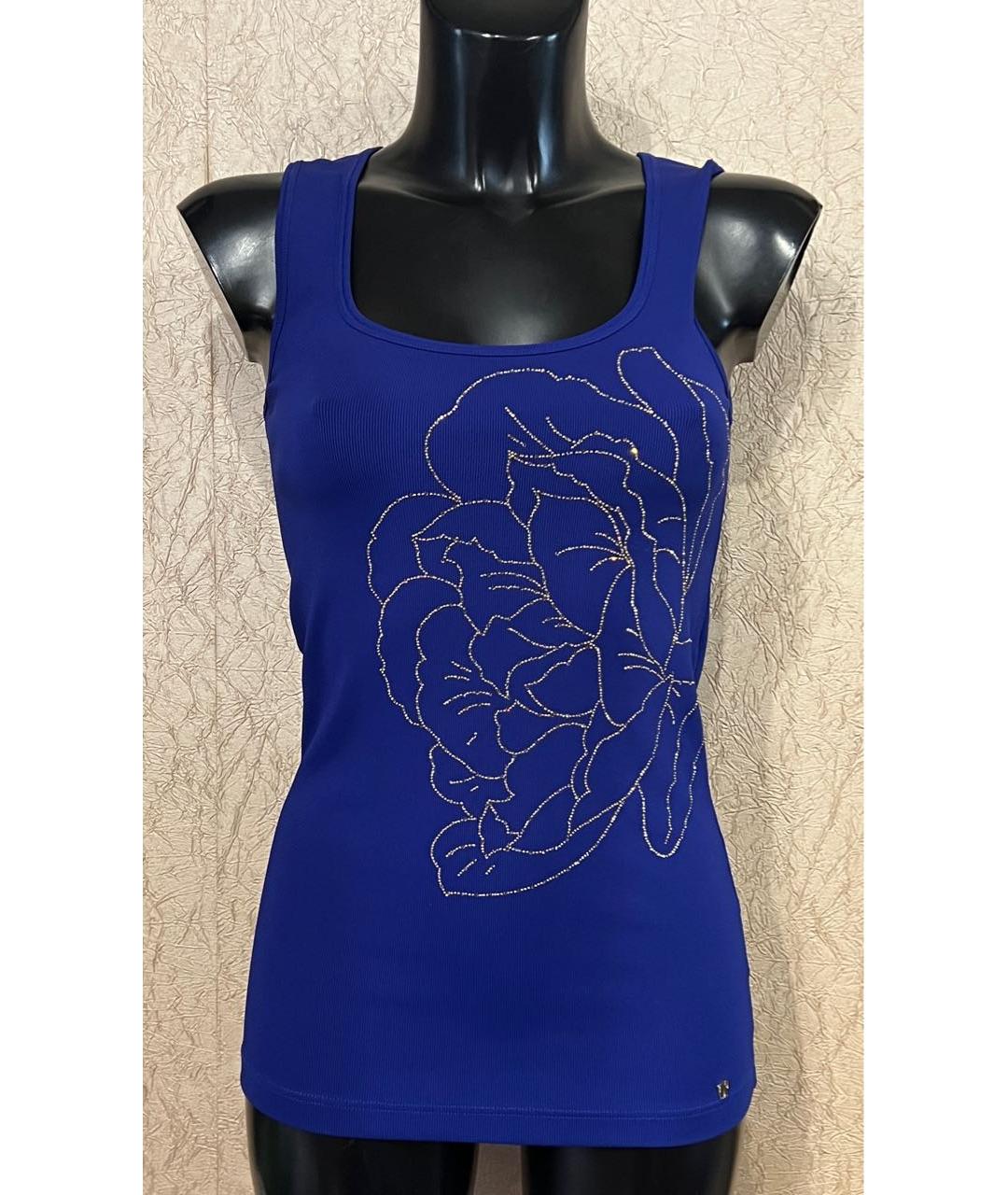 BLUMARINE Синяя вискозная майка, фото 2