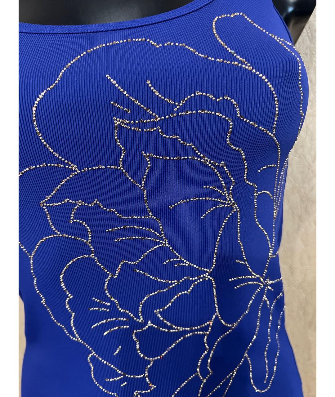 BLUMARINE Синяя вискозная майка, фото 7