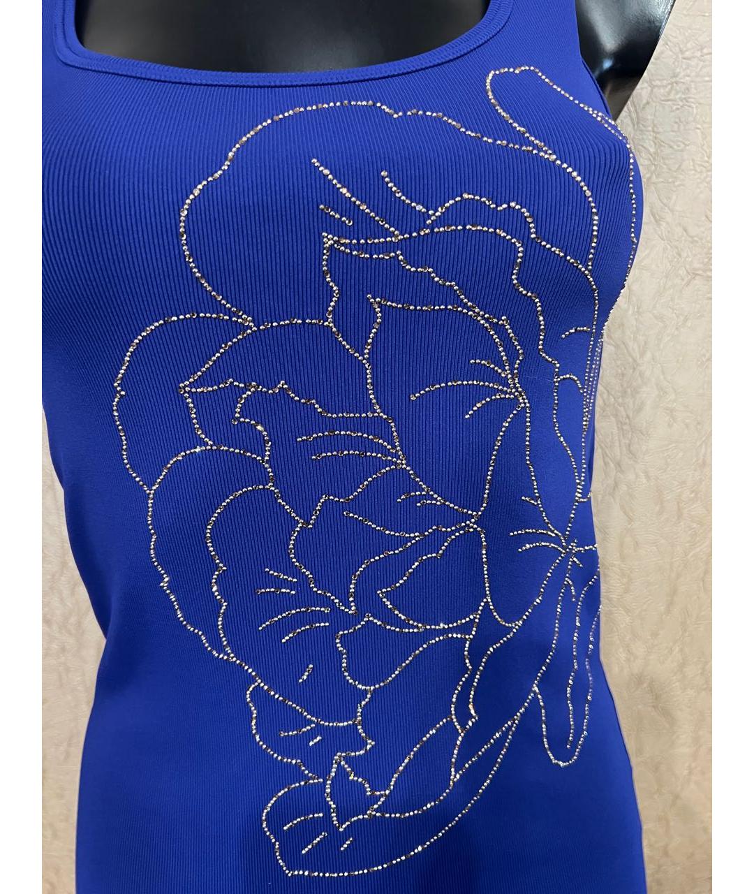 BLUMARINE Синяя вискозная майка, фото 8