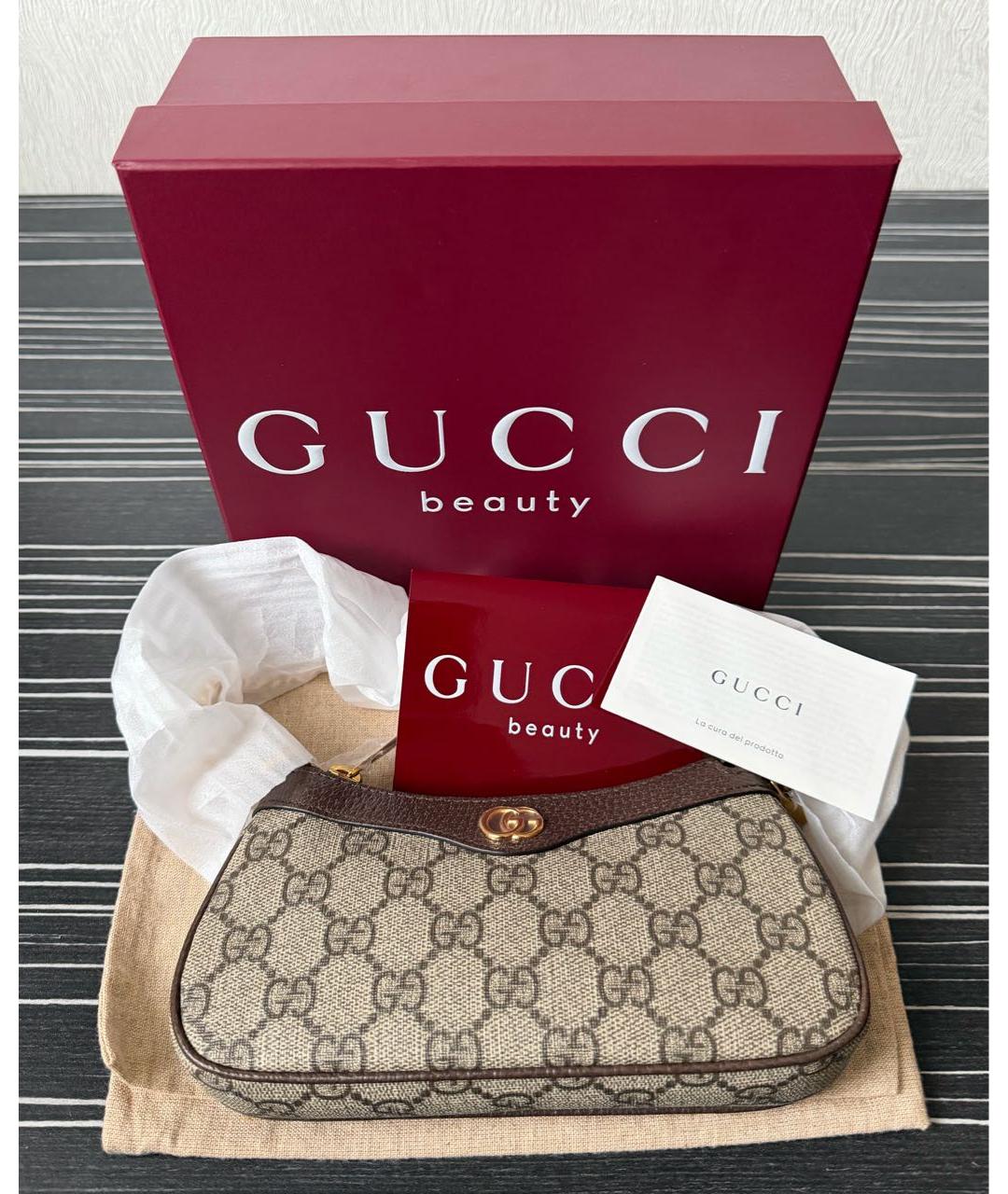 GUCCI Коричневая кожаная сумка через плечо, фото 8