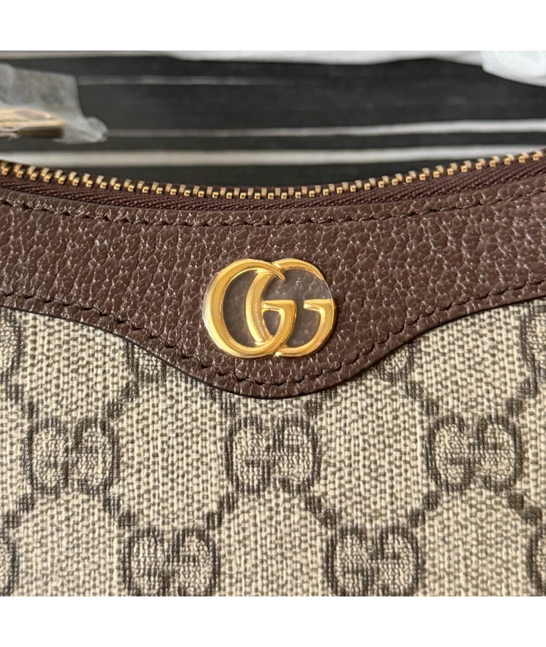 GUCCI Коричневая кожаная сумка через плечо, фото 4