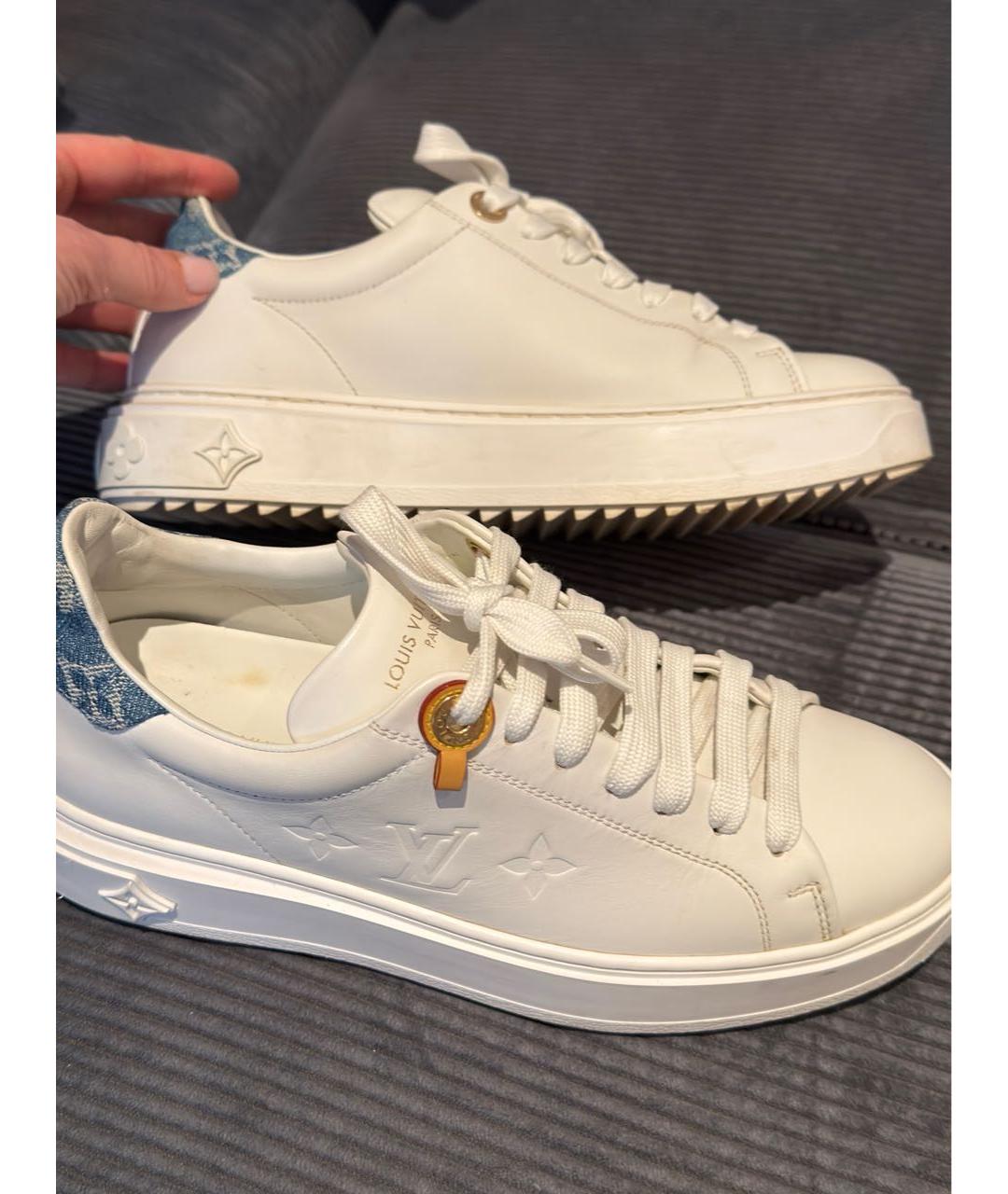 LOUIS VUITTON Белые кожаные кроссовки, фото 5