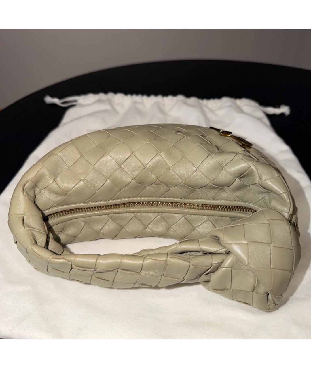 BOTTEGA VENETA Хаки кожаная сумка с короткими ручками, фото 5