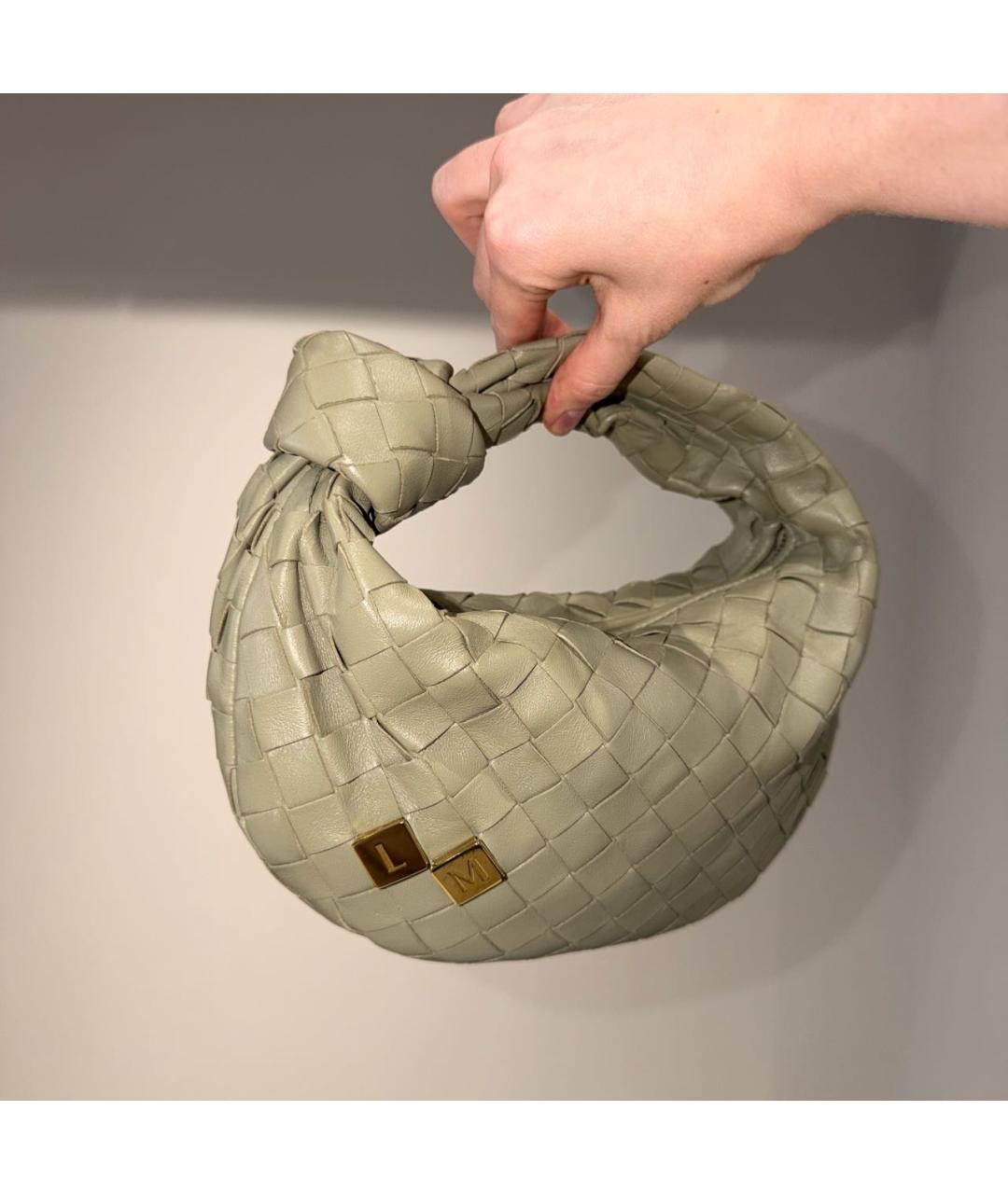 BOTTEGA VENETA Хаки кожаная сумка с короткими ручками, фото 2