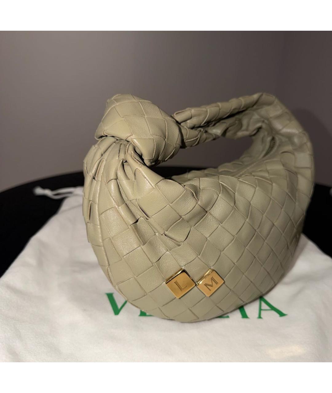 BOTTEGA VENETA Хаки кожаная сумка с короткими ручками, фото 3