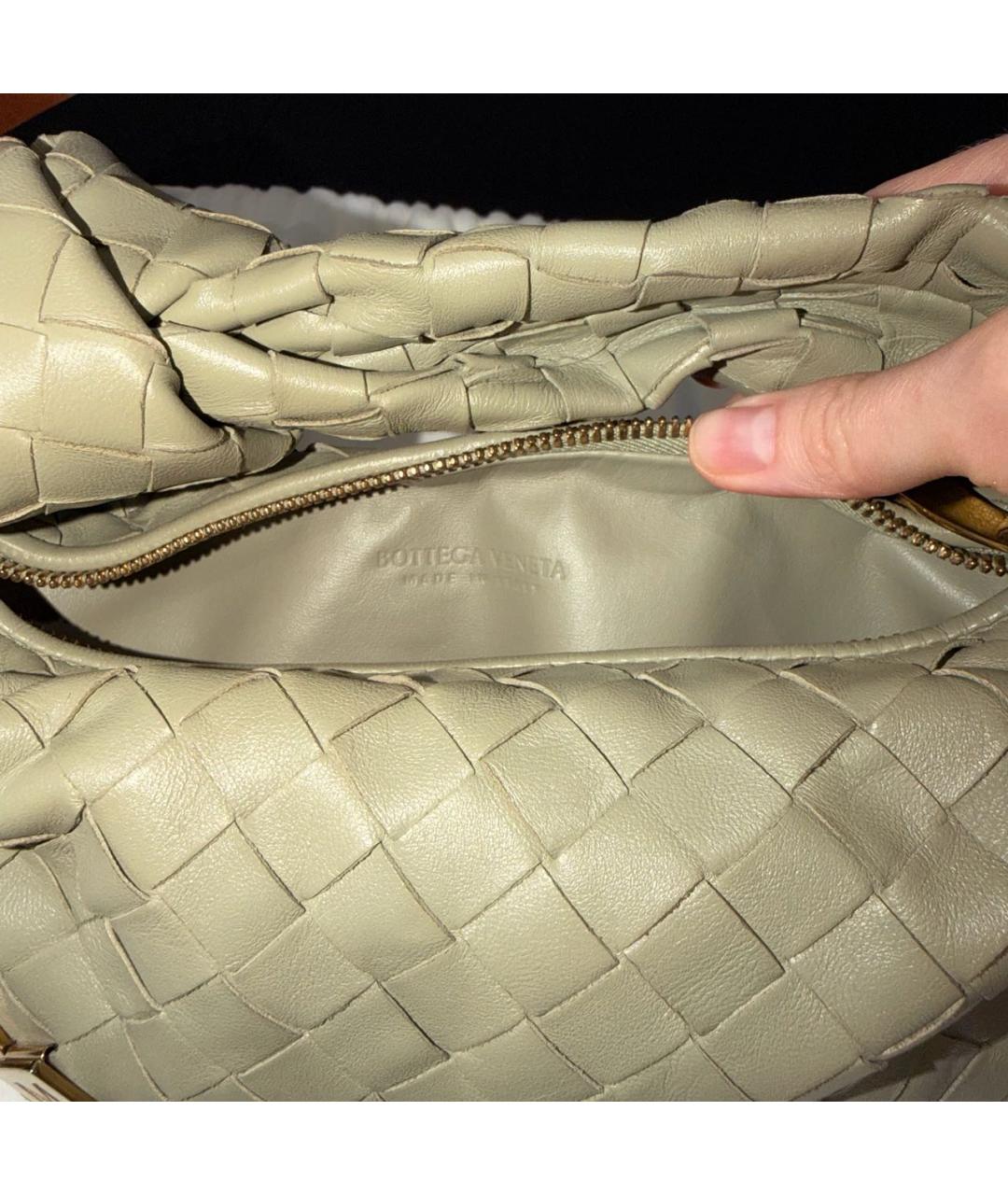 BOTTEGA VENETA Хаки кожаная сумка с короткими ручками, фото 4