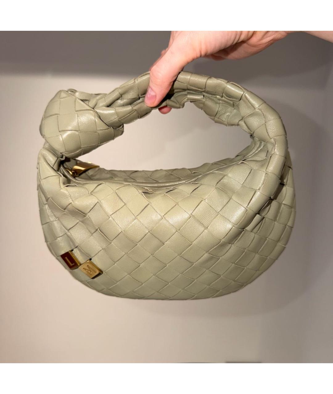 BOTTEGA VENETA Хаки кожаная сумка с короткими ручками, фото 9