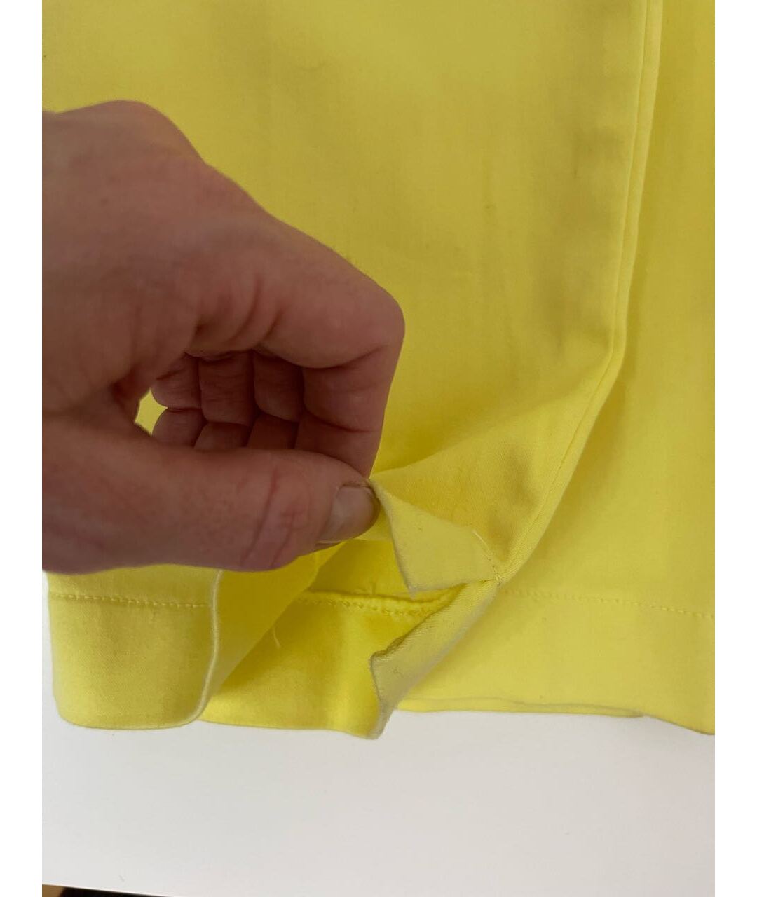 MARC CAIN Желтые хлопко-эластановые прямые брюки, фото 4