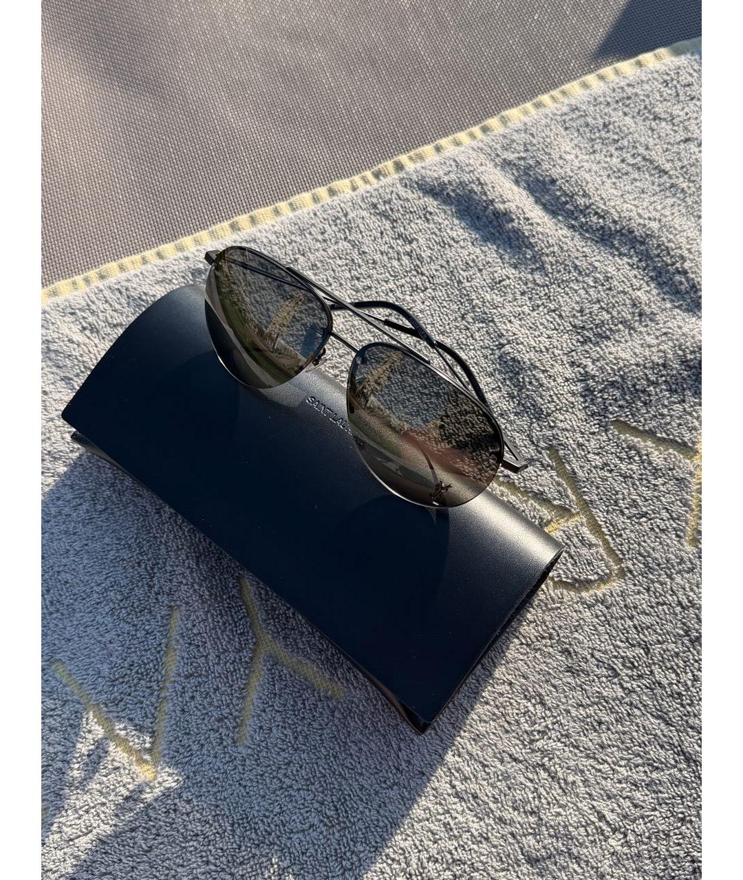 SAINT LAURENT Черные пластиковые солнцезащитные очки, фото 2