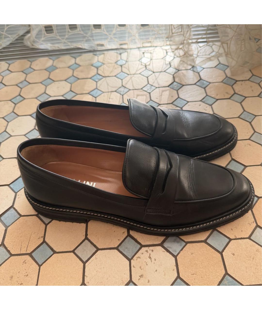 POLLINI Черные кожаные лоферы, фото 7