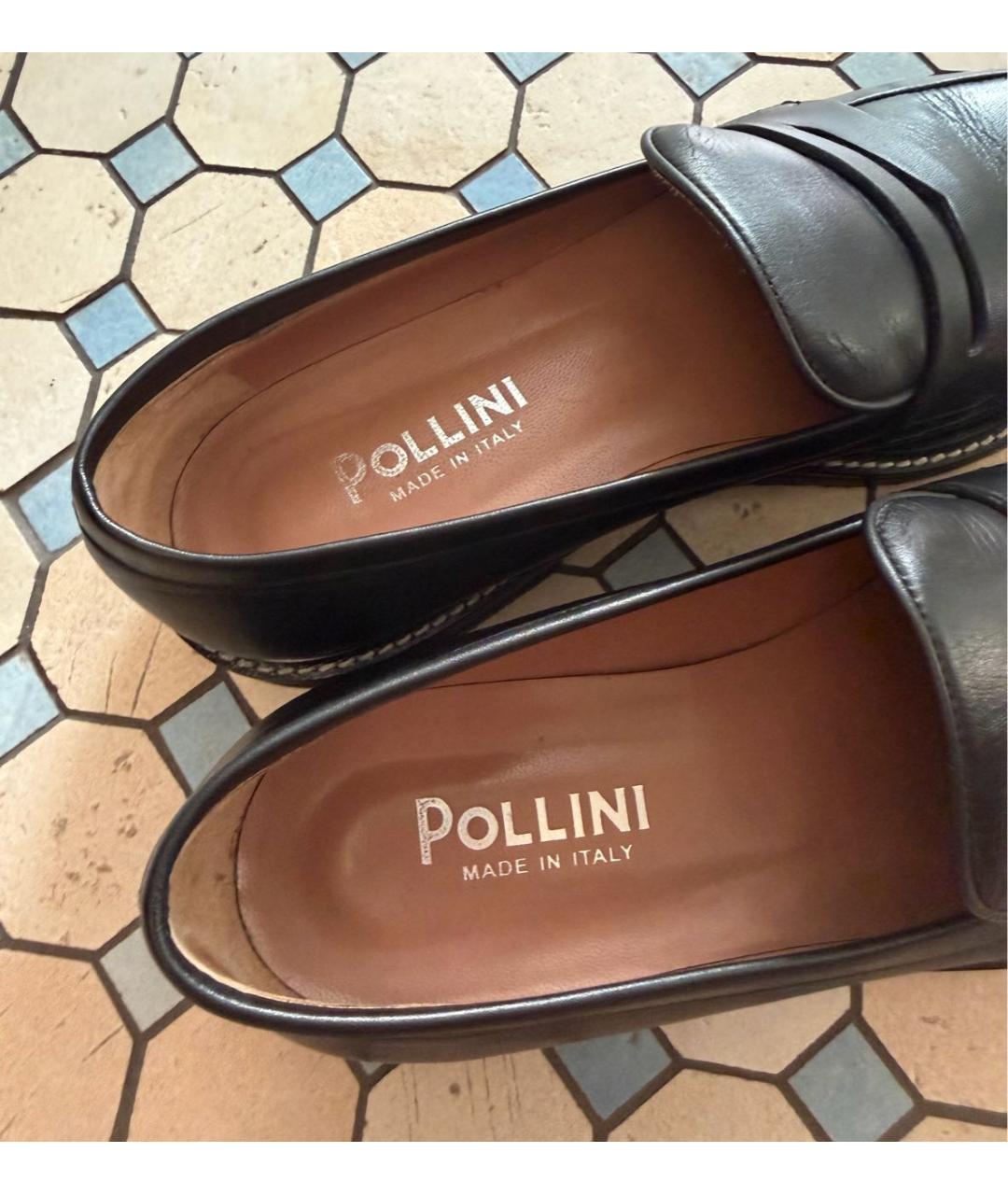 POLLINI Черные кожаные лоферы, фото 5