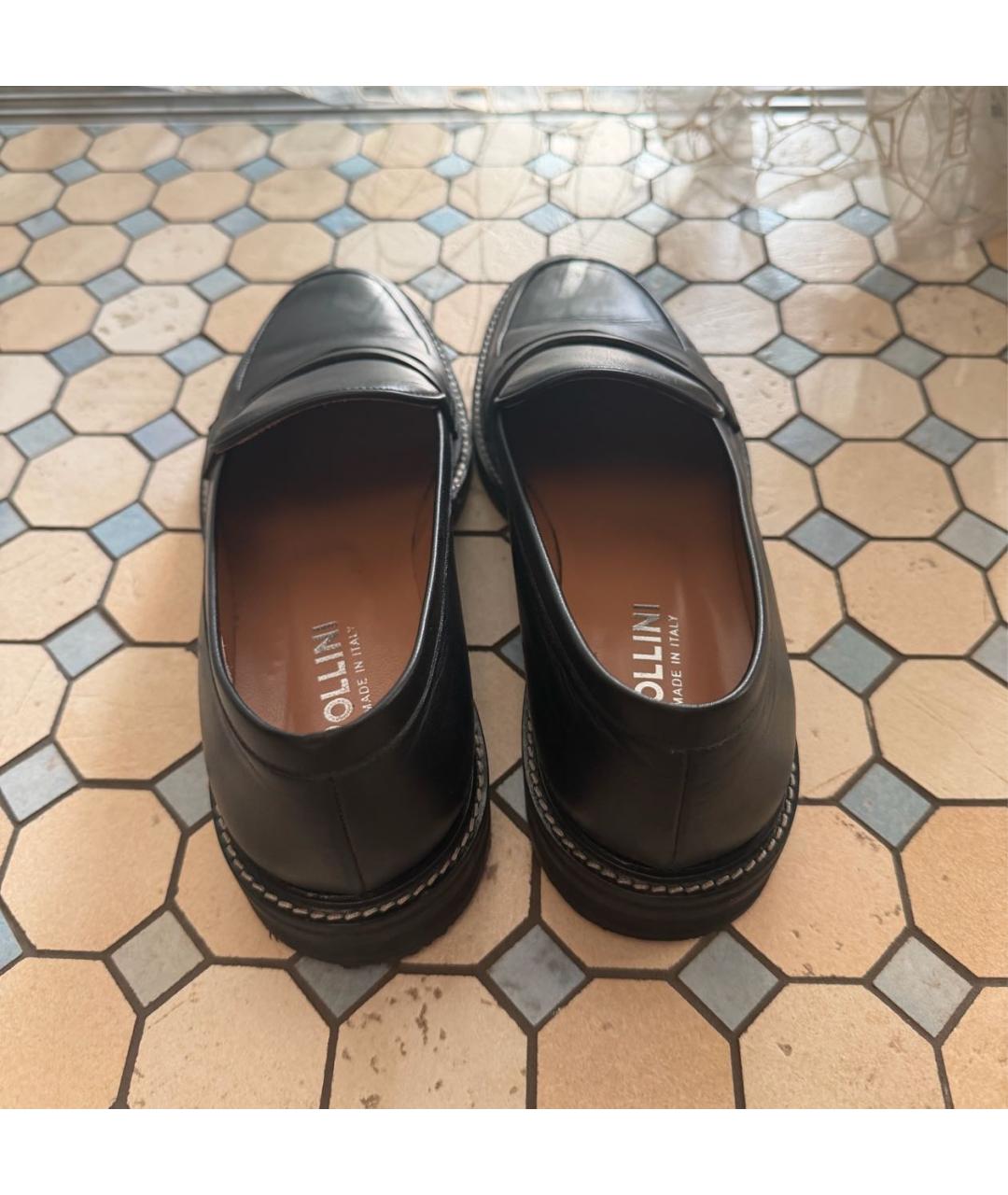 POLLINI Черные кожаные лоферы, фото 4