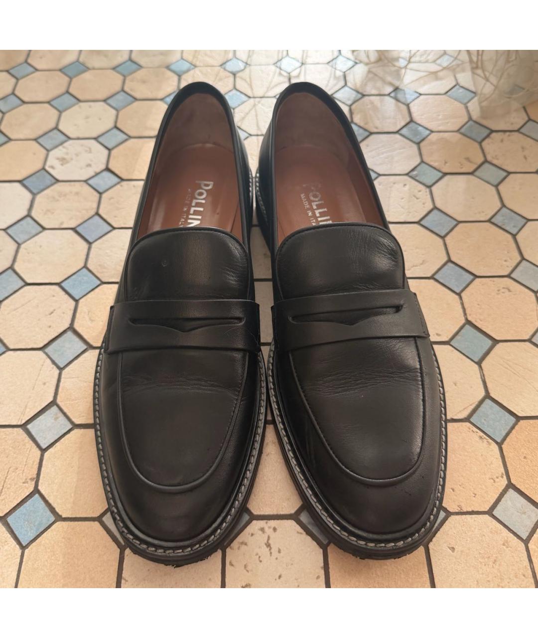 POLLINI Черные кожаные лоферы, фото 3