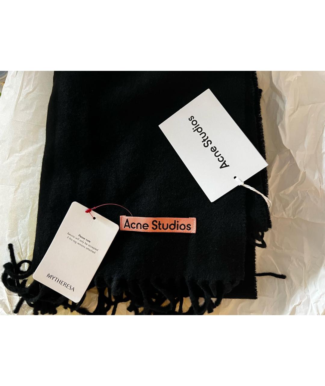 ACNE STUDIOS Черный кашемировый шарф, фото 2