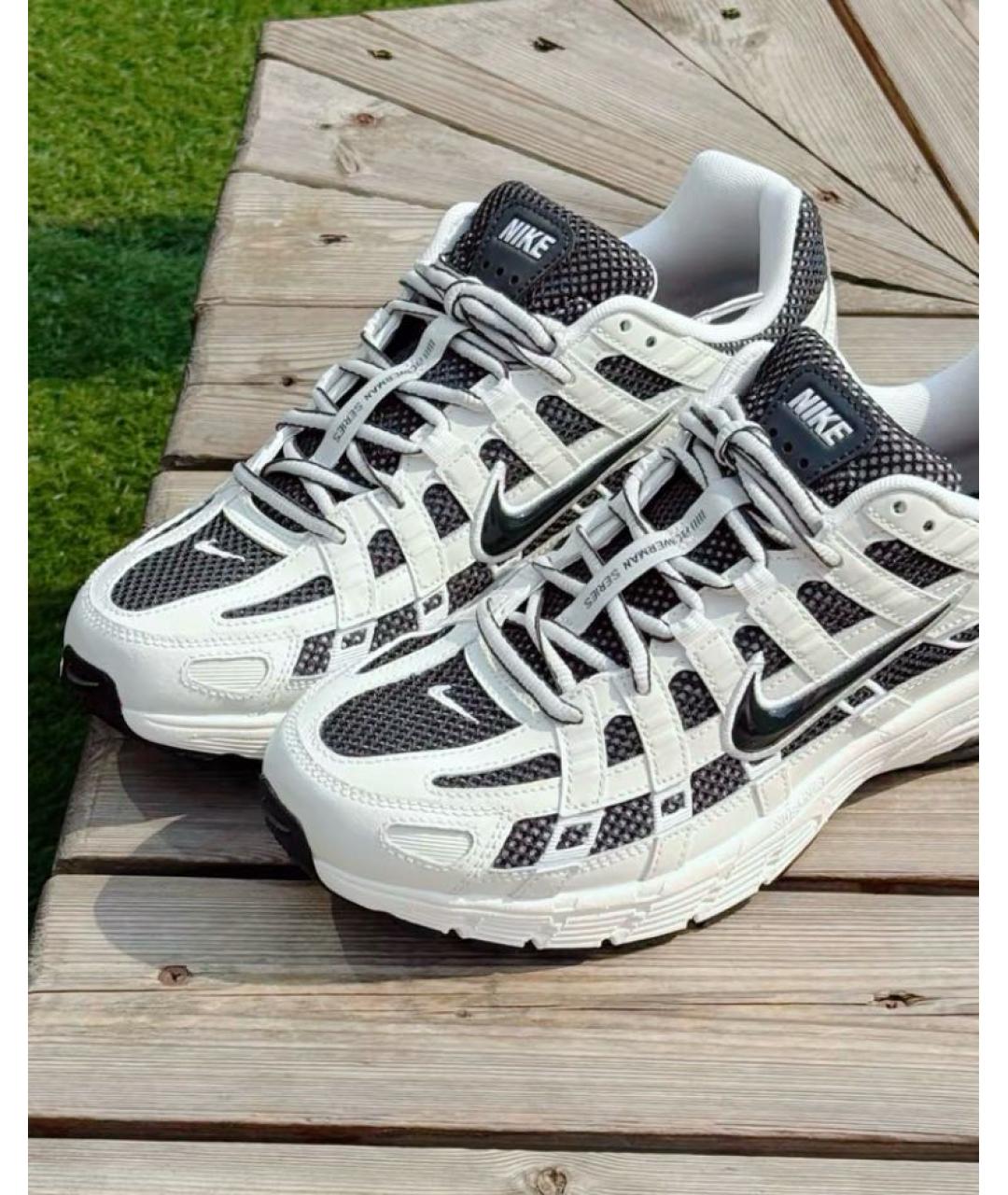 NIKE Белые текстильные низкие кроссовки / кеды, фото 7