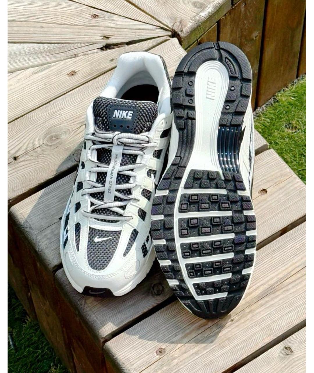 NIKE Белые текстильные низкие кроссовки / кеды, фото 8
