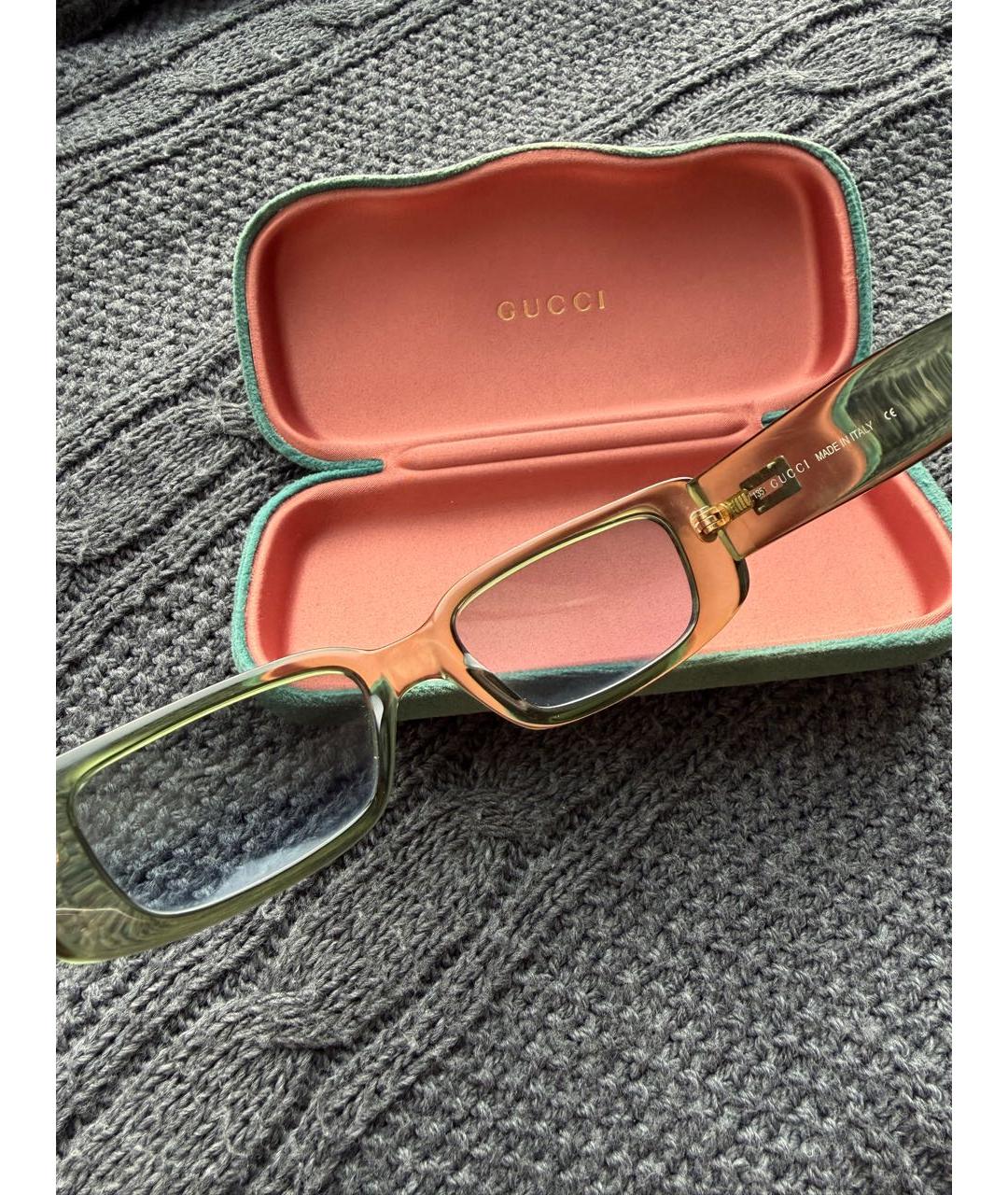 GUCCI Зеленые пластиковые солнцезащитные очки, фото 2