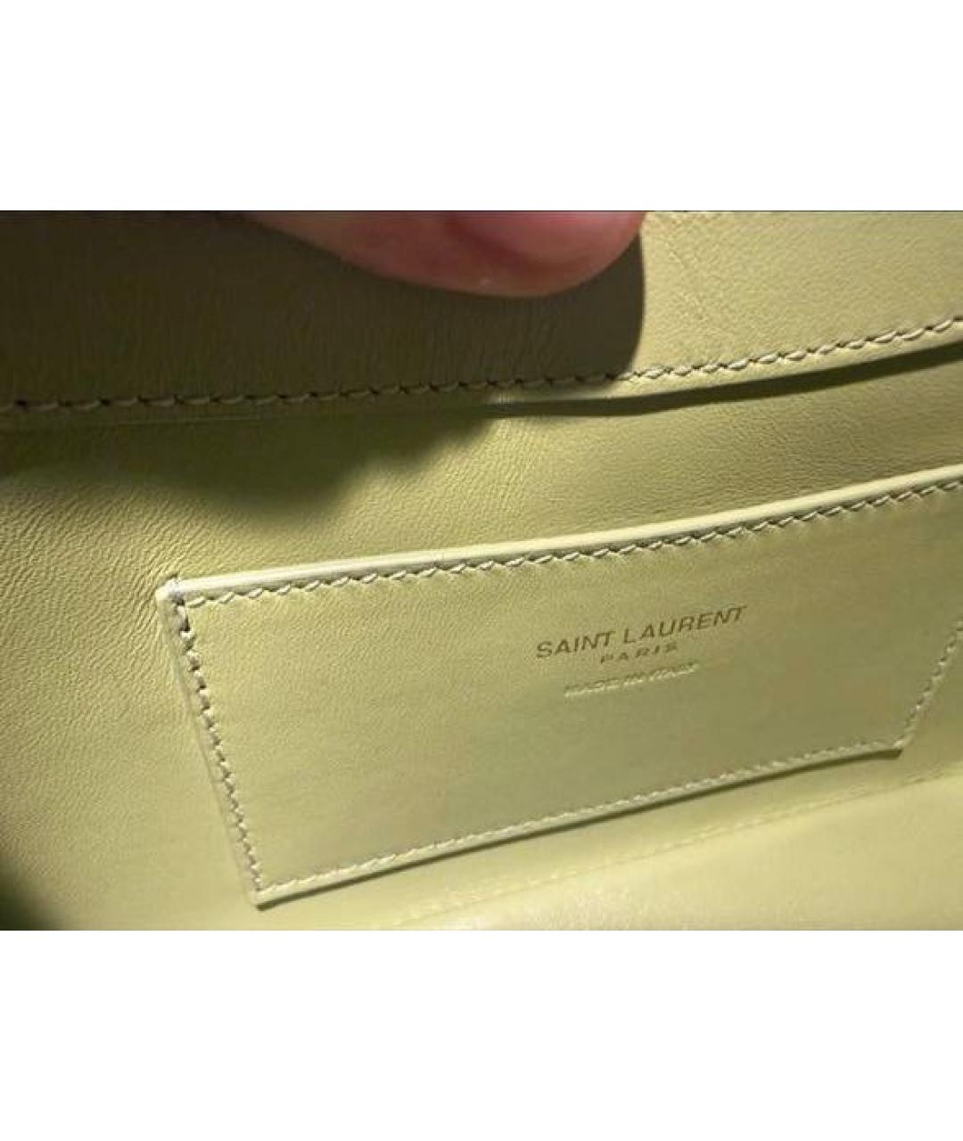 SAINT LAURENT Зеленая сумка с короткими ручками из экзотической кожи, фото 5