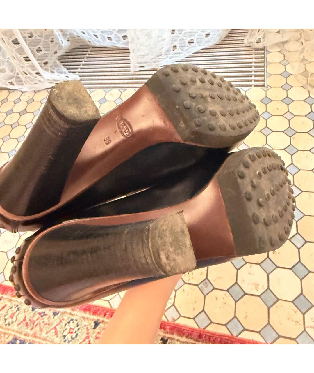 TOD'S Черные кожаные туфли, фото 5