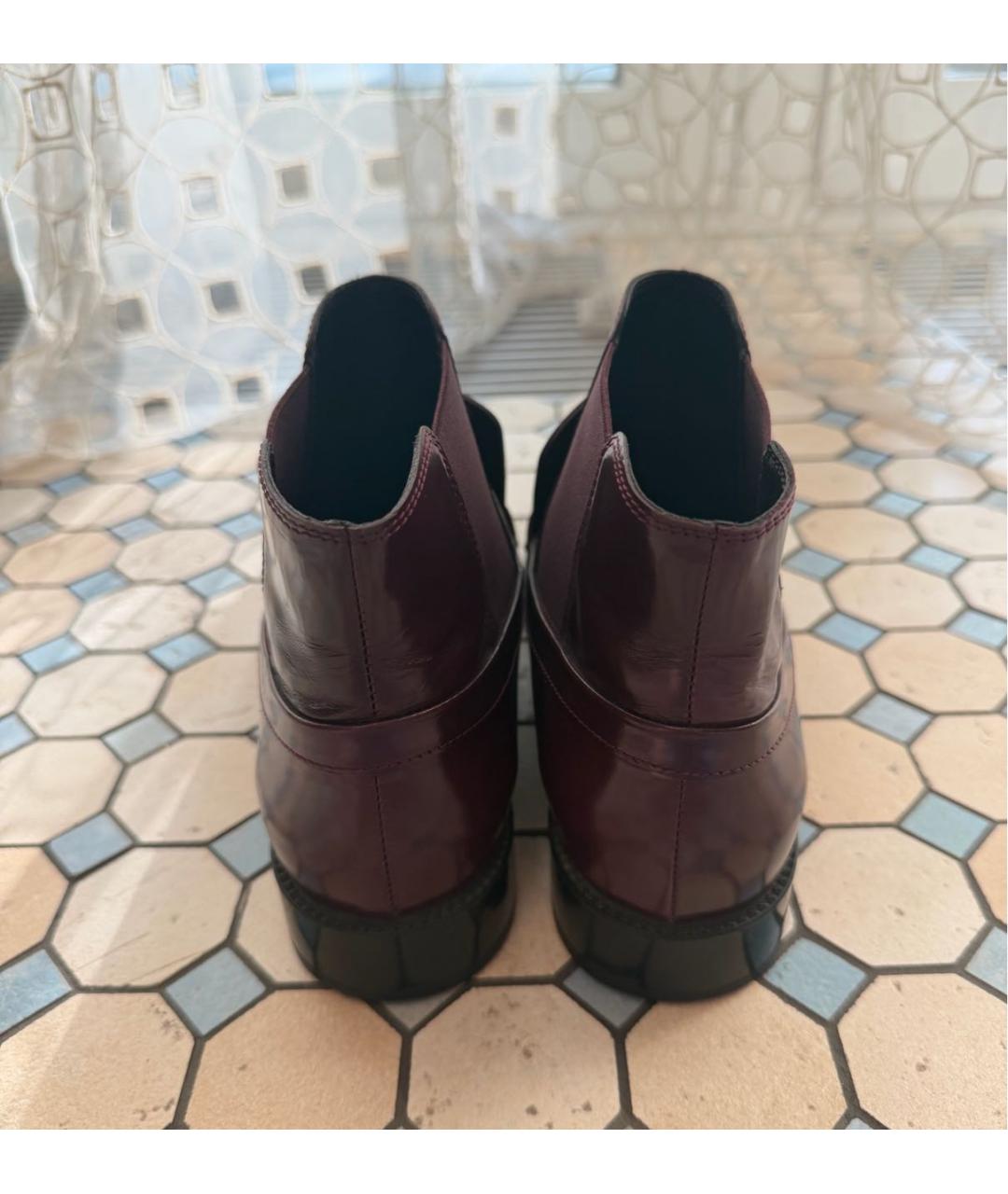 TOD'S Бордовые ботильоны из лакированной кожи, фото 4