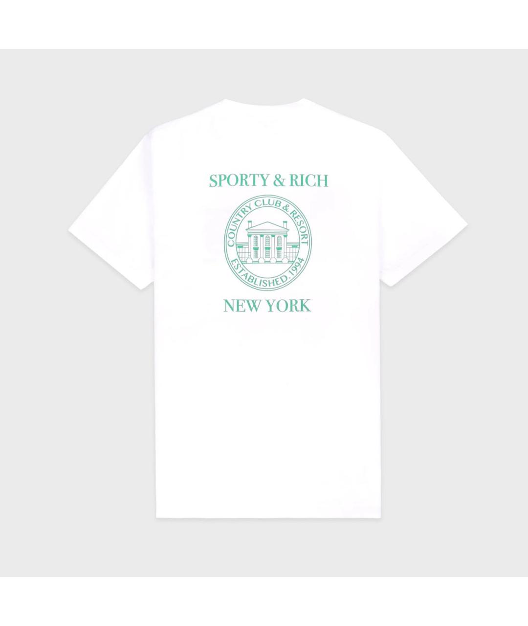 SPORTY AND RICH Белая хлопковая футболка, фото 2