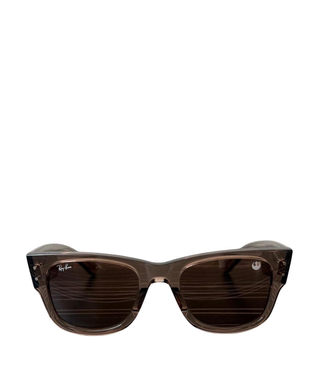 RAY BAN Коричневые пластиковые солнцезащитные очки, фото 1