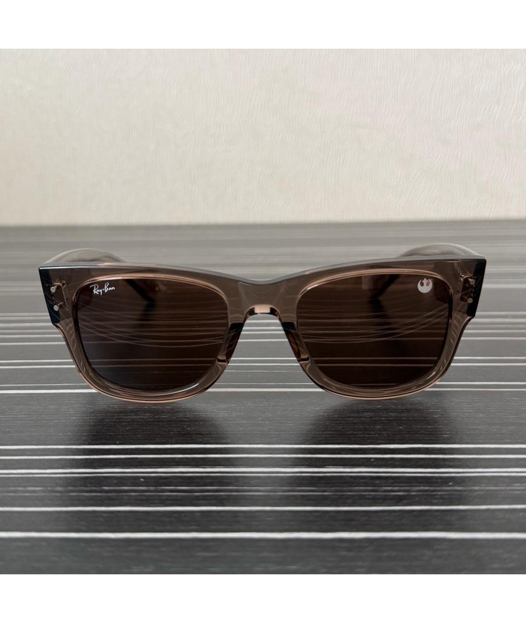 RAY BAN Коричневые пластиковые солнцезащитные очки, фото 6
