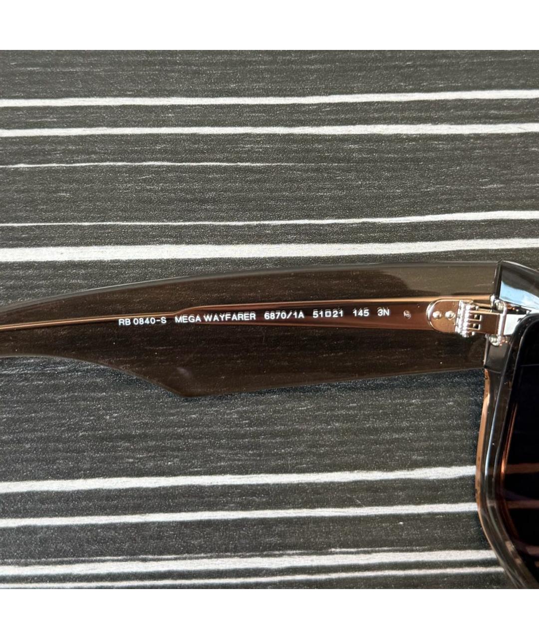 RAY BAN Коричневые пластиковые солнцезащитные очки, фото 3