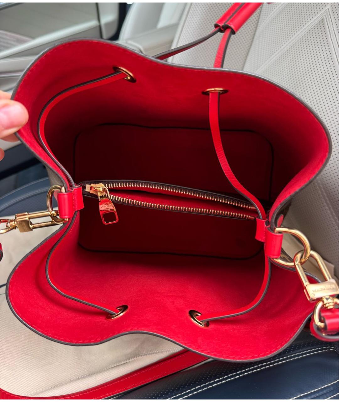 LOUIS VUITTON Коричневая сумка тоут из искусственной кожи, фото 4