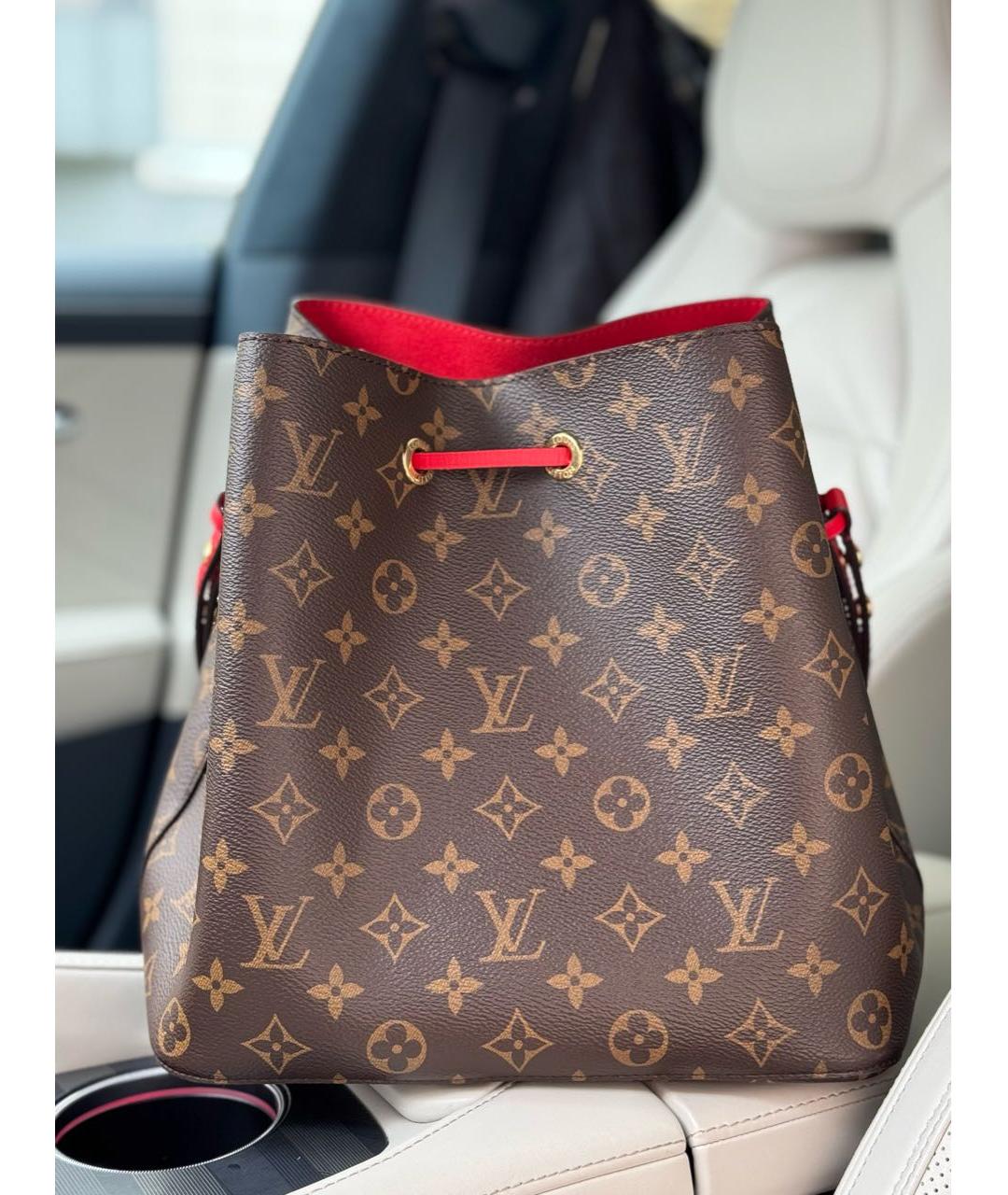 LOUIS VUITTON Коричневая сумка тоут из искусственной кожи, фото 3
